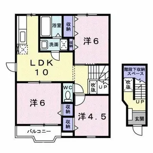 ヴィラシンシアB【2階】の間取り