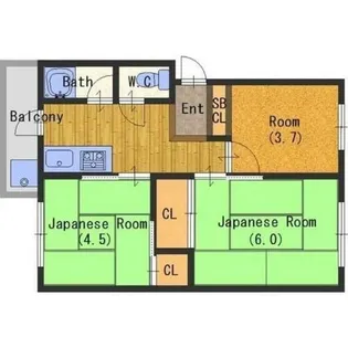 北野田マンション巽A棟【402号室】の間取り