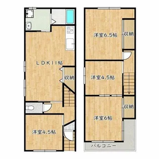 大阪府羽曳野市はびきの3丁目【一戸建】の間取り