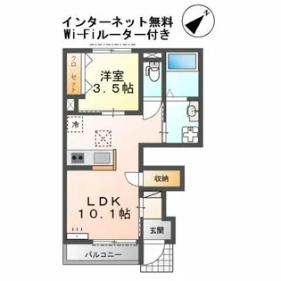 フィールドヴィレッジⅢ【1階】の間取り