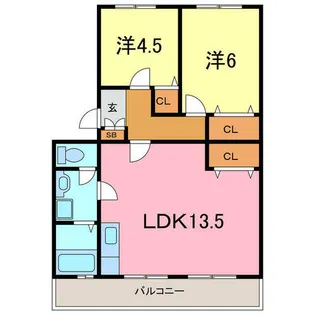 コーポ三立【3B号室】の間取り