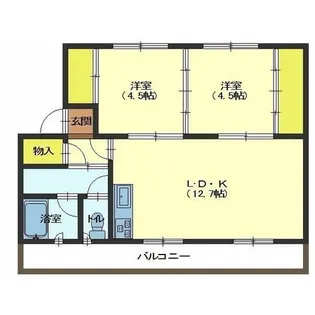 ユートピア川原2号棟【101号室】の間取り