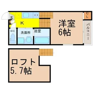 ハーモニーテラス木之免町Ⅱ【203号室】の間取り
