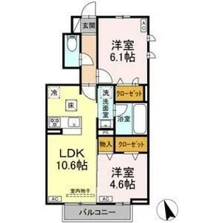 フロレゾンK&K【1階】の間取り