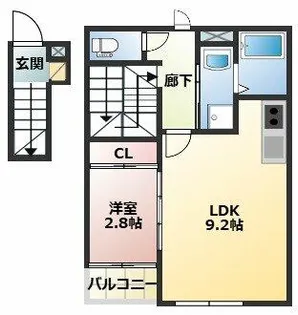 The Trinity東櫛原【2階】の間取り