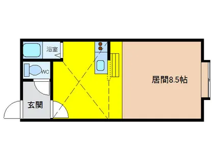 テラハウス万代【206号室】の間取り