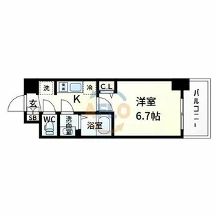 プレサンス塚本グランゲート【9階】の間取り