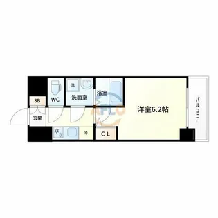 エスリード大阪デュアルゲート【4階】の間取り