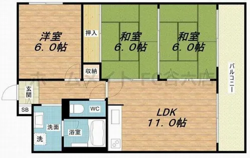シャトー南船場【4階】の間取り