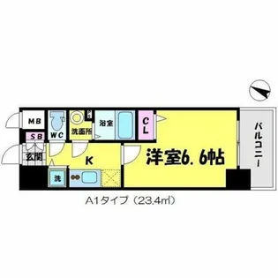 エスリード京橋【4階】の間取り
