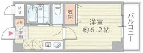 おおきに北梅田サニーアパートメント【7階】の間取り