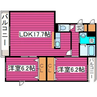 アコール栄町Ⅱ【401号室】の間取り