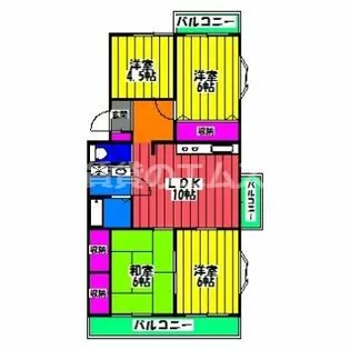 プレリュード東那珂【205号室】の間取り