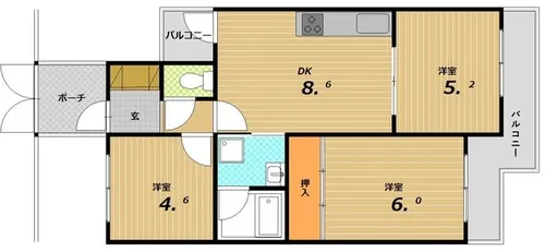ヴェルドール上池田【2階】の間取り
