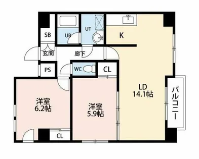 かおるビル【6階】の間取り