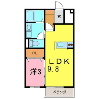 エルメゾン B【1階】の間取り