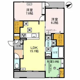 サンテリア水尾【1階】の間取り