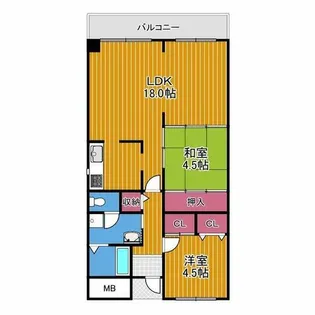 メゾンドール富田林【3階】の間取り