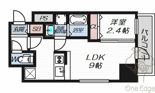 エスリードレジデンス大阪福島フロント【14階】の間取り