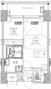 ノルデンタワー南森町アドバンス【18階】の間取り