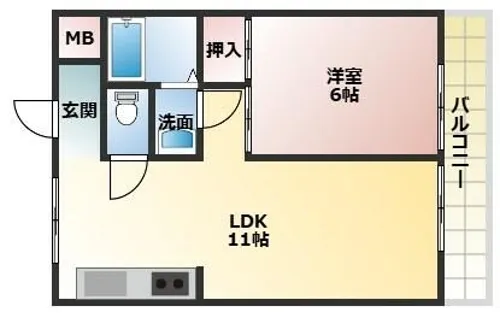ベルエアー武庫之荘【4階】の間取り