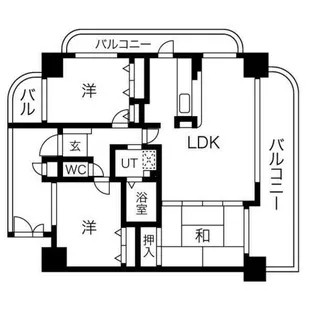 ライオンズマンション姫路野里【9階】の間取り