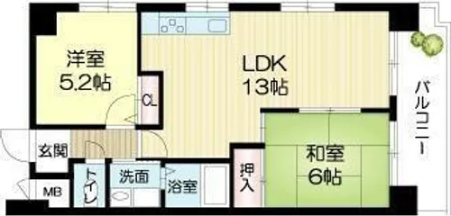 ロイヤルコーポ姫路栗山町【9階】の間取り