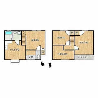大阪府和泉市伯太町6丁目【テラスハウス】の間取り