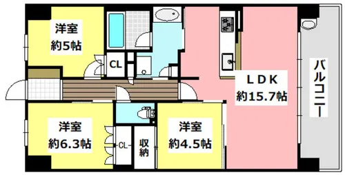 MIRAIMOスクエア【8階】の間取り