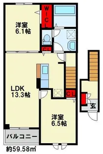 サニータウン苅田 A【202号室】の間取り