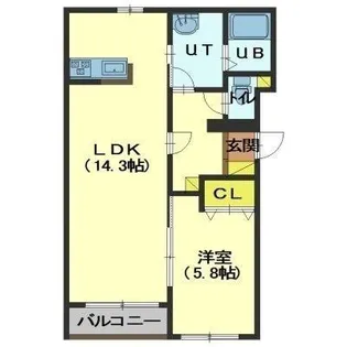 フィフティワン‐51【4階】の間取り
