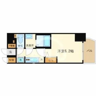 プレサンス難波フィネスト【8階】の間取り