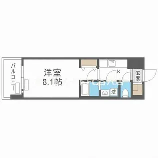 MELDIA CREST NAMBA SOL TERRACE【10階】の間取り