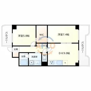 南海グランドコート我孫子【4階】の間取り