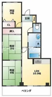 大阪府豊中市長興寺北2丁目【マンション】の間取り