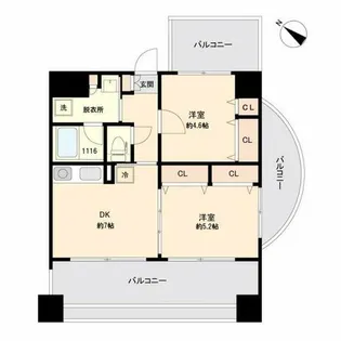 パークフラッツ博多吉塚【710号室】の間取り