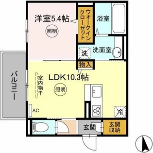 福岡県北九州市若松区浜町1丁目【アパート】の間取り