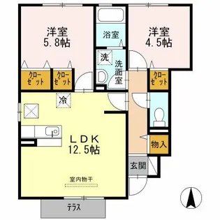福岡県北九州市若松区迫田町【アパート】の間取り