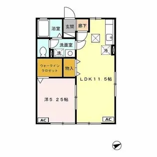 福岡県北九州市若松区小石本村町【アパート】の間取り