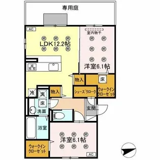 福岡県北九州市小倉北区中井5丁目【アパート】の間取り
