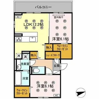 福岡県北九州市小倉北区中井5丁目【アパート】の間取り