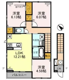 Newdorf弐番館【2階】の間取り