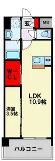 ベルソレイユ足原【203号室】の間取り