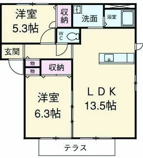 シャーメゾン光明池【1階】の間取り