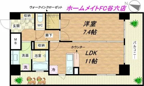 エスリード長堀タワー【8階】の間取り