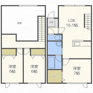 リッチオーク屯田A【2階】の間取り