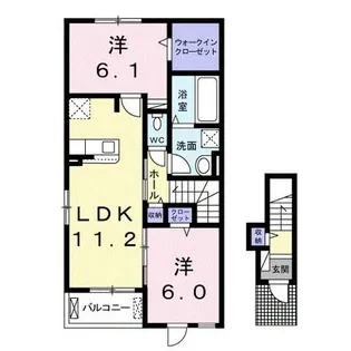 ミ・リブロ堅田【2階】の間取り