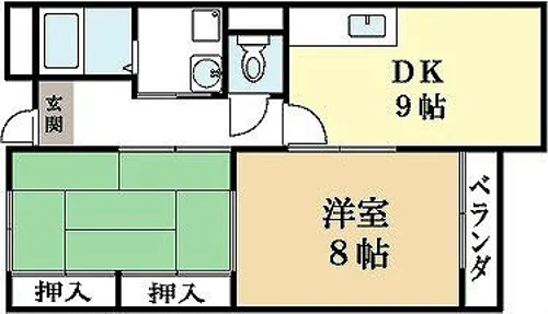 木幡グリーンハイツ【1階】の間取り