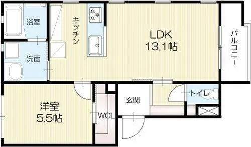 エレアージュ西明石駅前【102号室】の間取り