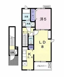 ボヌール山田館 A【2階】の間取り